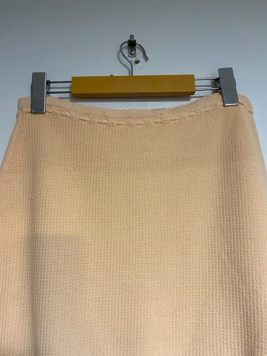 Meshki Peach Knit Mini Skirt Size M A-Line Stretch - Picture 5 of 9